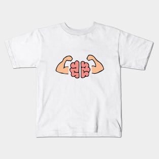 Brain STRONG - Brain POWER - Brain with Muscles Kids T-Shirt